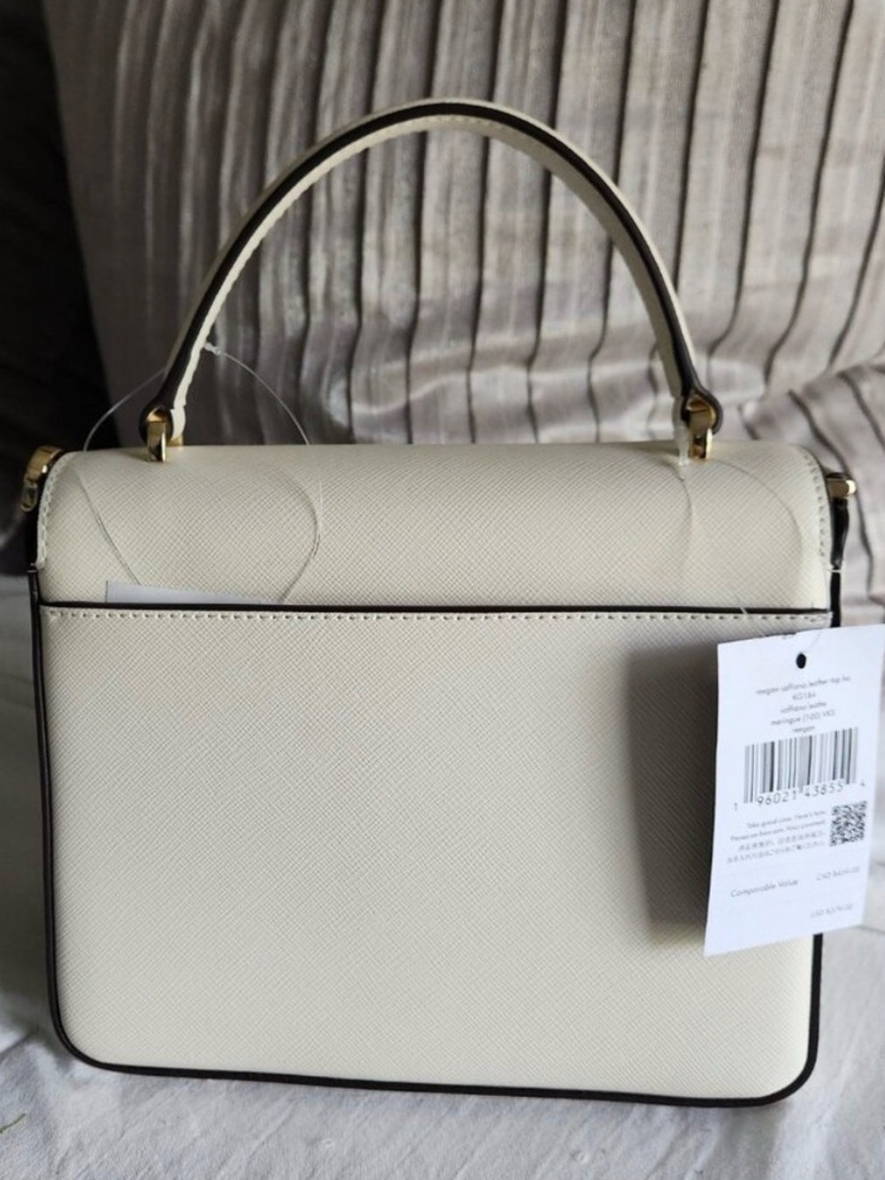 Kate Spade Reegan Cream Saffiano Leather Top handle Crossbody Tote - NWT - Picture 4 of 12